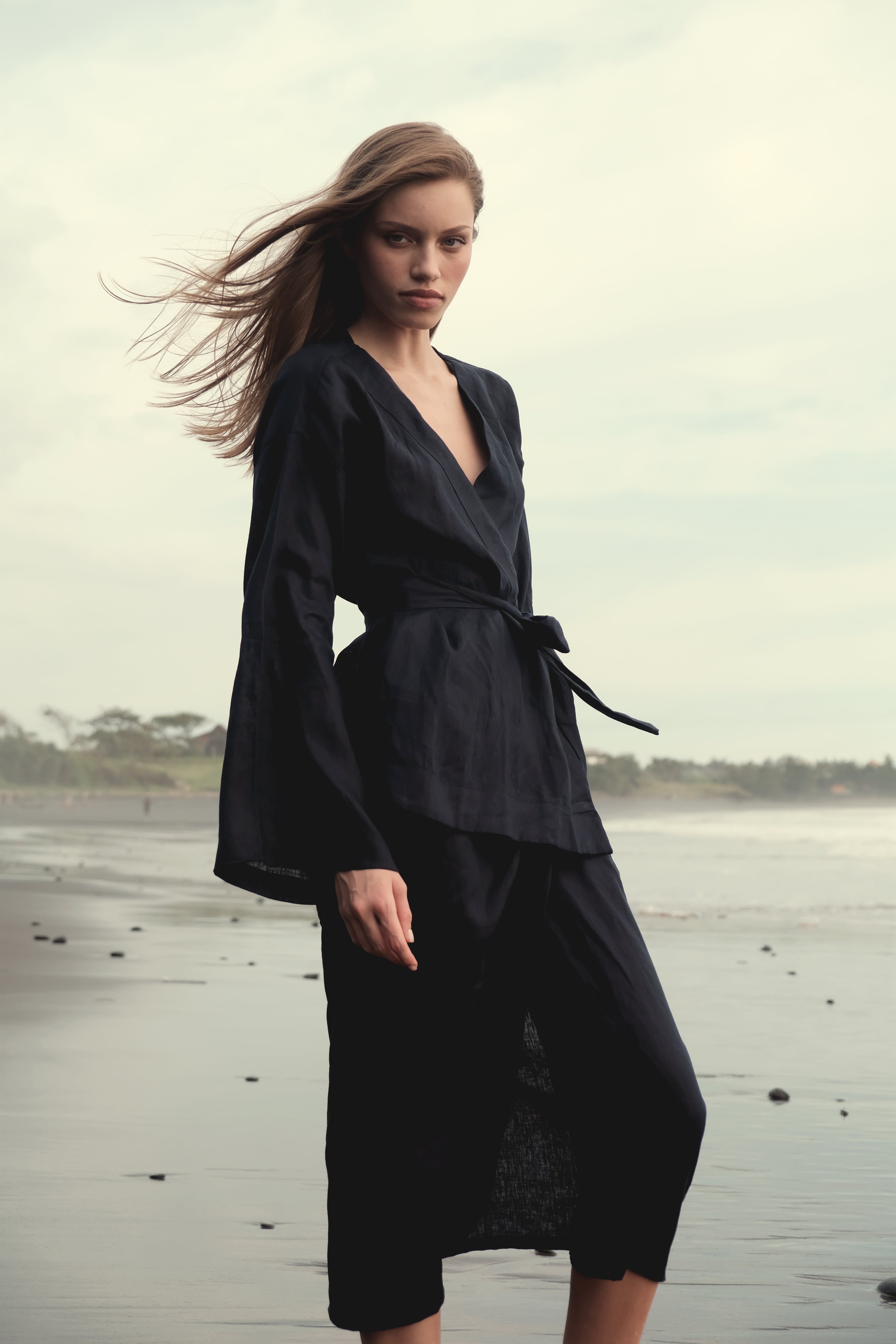 Sarong Wrap Skirt in Navy