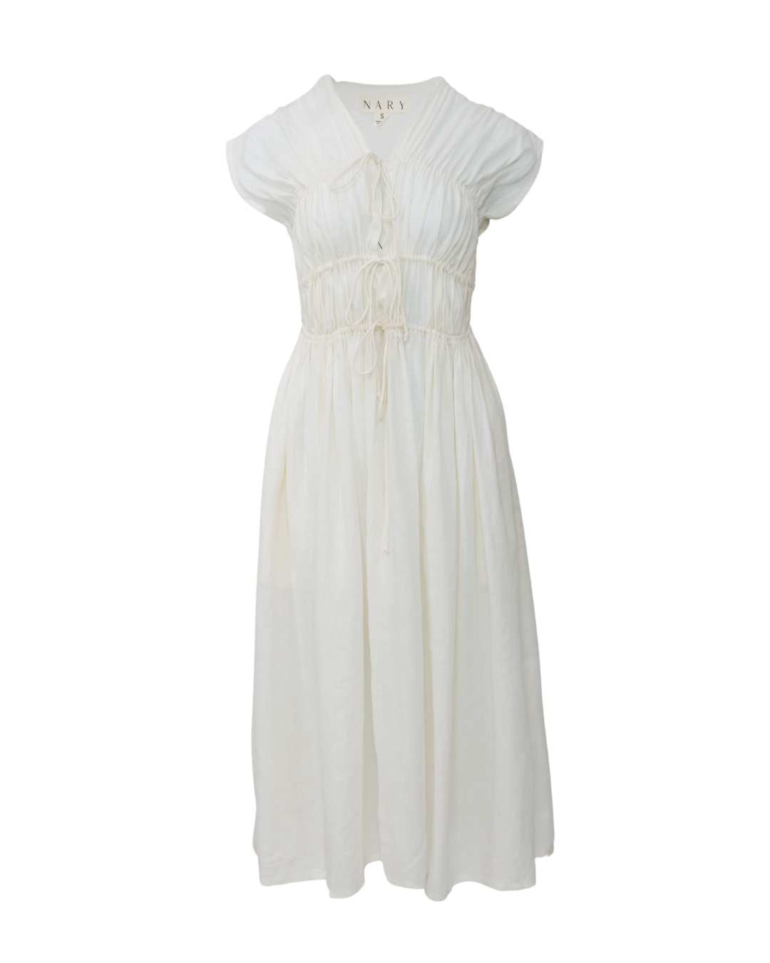 3-Tier Bias Cut Dress in White Linen